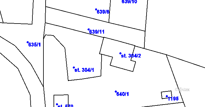 Parcela st. 504 v KÚ Husinec, Katastrální mapa