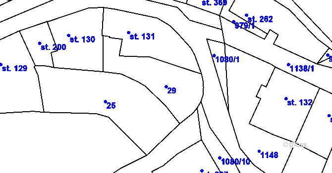 Parcela st. 29 v KÚ Husinec, Katastrální mapa