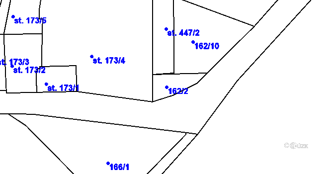 Parcela st. 162/2 v KÚ Husinec, Katastrální mapa