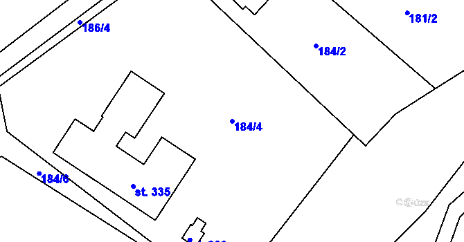 Parcela st. 184/4 v KÚ Husinec, Katastrální mapa