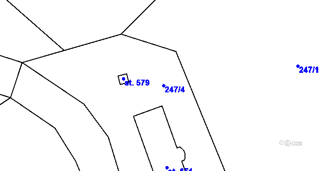 Parcela st. 247/4 v KÚ Husinec, Katastrální mapa
