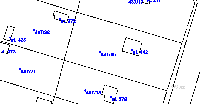 Parcela st. 487/16 v KÚ Husinec, Katastrální mapa
