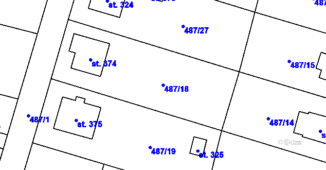 Parcela st. 487/18 v KÚ Husinec, Katastrální mapa
