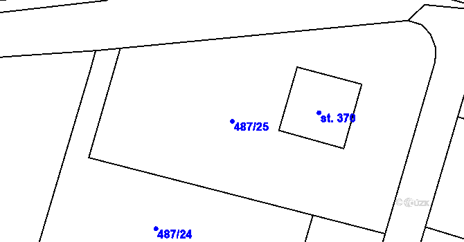 Parcela st. 487/25 v KÚ Husinec, Katastrální mapa