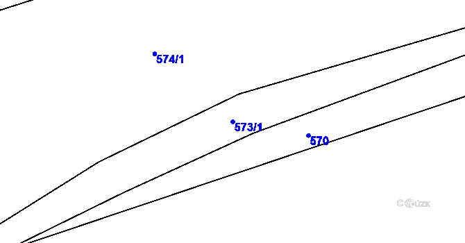 Parcela st. 573/1 v KÚ Husinec, Katastrální mapa
