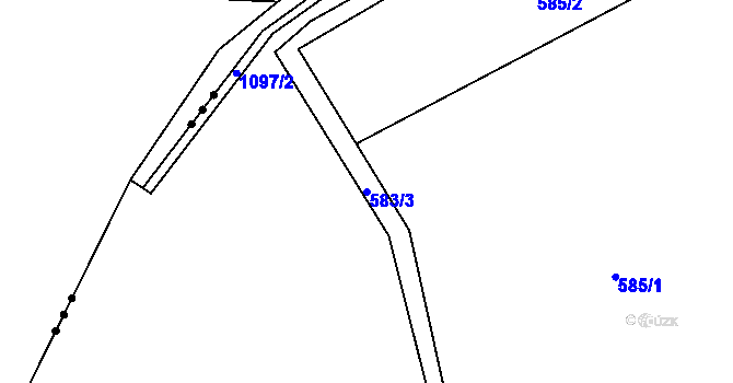 Parcela st. 583/3 v KÚ Husinec, Katastrální mapa