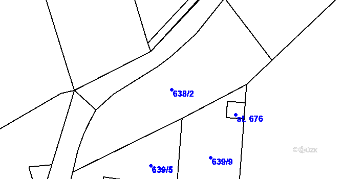 Parcela st. 638/2 v KÚ Husinec, Katastrální mapa