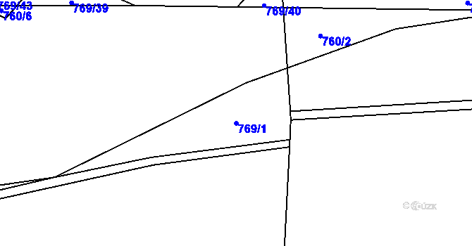 Parcela st. 769/1 v KÚ Husinec, Katastrální mapa