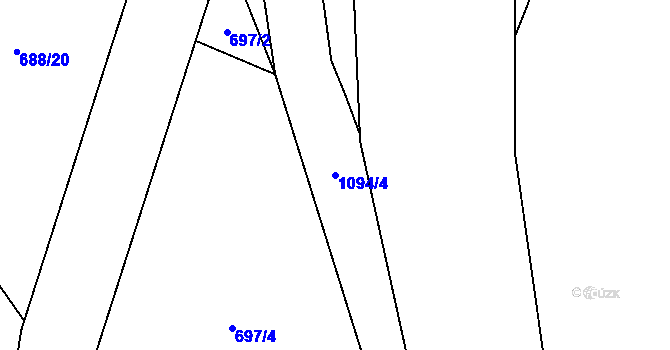 Parcela st. 1094/4 v KÚ Husinec, Katastrální mapa