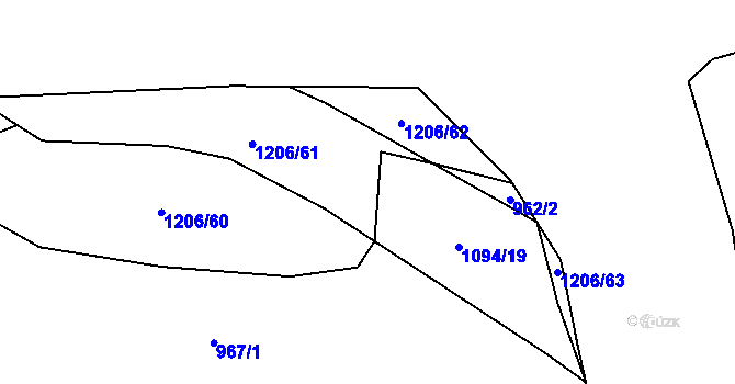Parcela st. 1094/19 v KÚ Husinec, Katastrální mapa