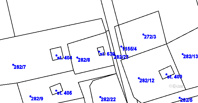 Parcela st. 630 v KÚ Husinec, Katastrální mapa