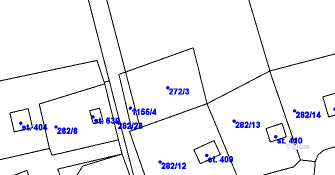 Parcela st. 272/3 v KÚ Husinec, Katastrální mapa