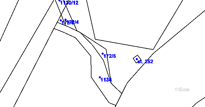 Parcela st. 172/5 v KÚ Husinec, Katastrální mapa