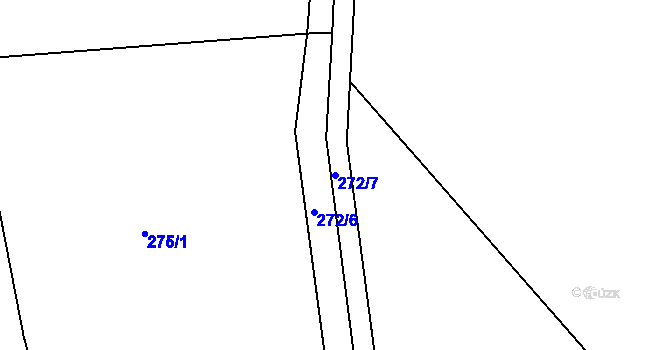 Parcela st. 272/7 v KÚ Husinec, Katastrální mapa