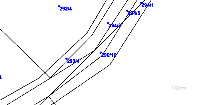 Parcela st. 290/10 v KÚ Husinec, Katastrální mapa