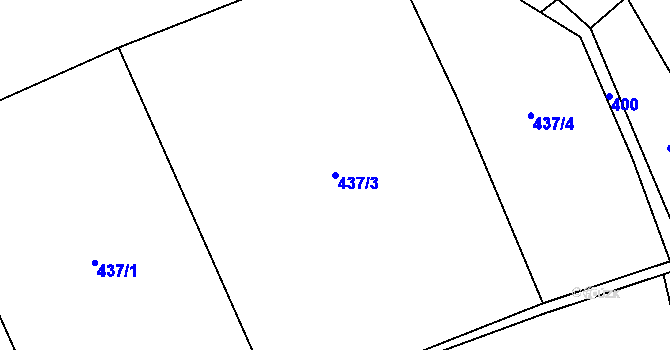 Parcela st. 437/3 v KÚ Husinec, Katastrální mapa