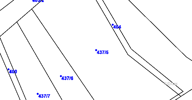 Parcela st. 437/5 v KÚ Husinec, Katastrální mapa