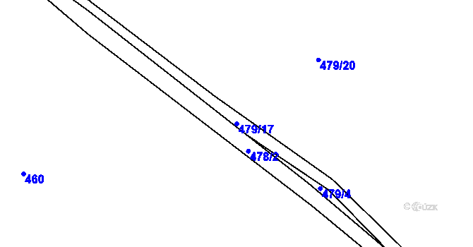 Parcela st. 479/17 v KÚ Husinec, Katastrální mapa