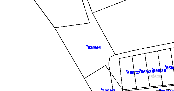 Parcela st. 639/46 v KÚ Husinec, Katastrální mapa