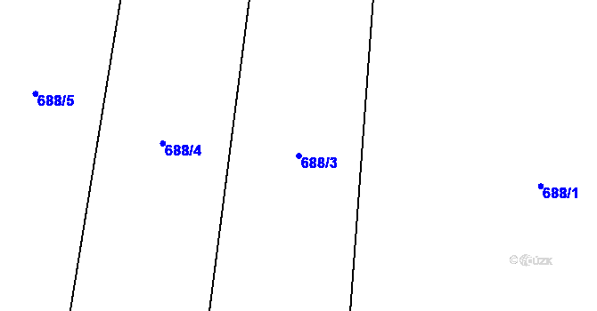 Parcela st. 688/3 v KÚ Husinec, Katastrální mapa