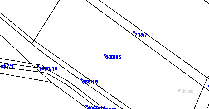 Parcela st. 688/13 v KÚ Husinec, Katastrální mapa
