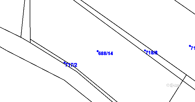 Parcela st. 688/14 v KÚ Husinec, Katastrální mapa