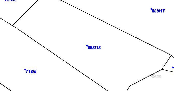 Parcela st. 688/18 v KÚ Husinec, Katastrální mapa