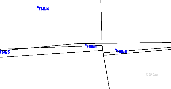 Parcela st. 769/9 v KÚ Husinec, Katastrální mapa