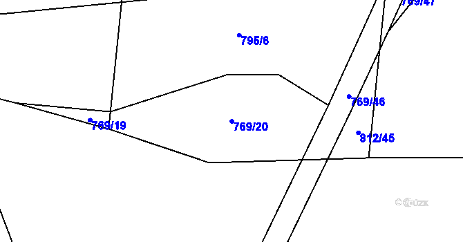 Parcela st. 769/20 v KÚ Husinec, Katastrální mapa