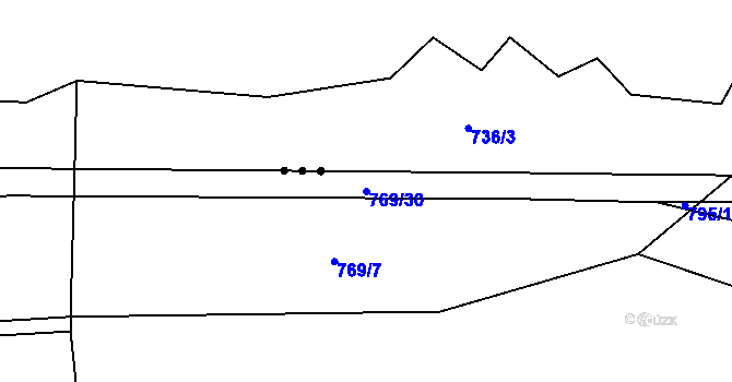 Parcela st. 769/30 v KÚ Husinec, Katastrální mapa