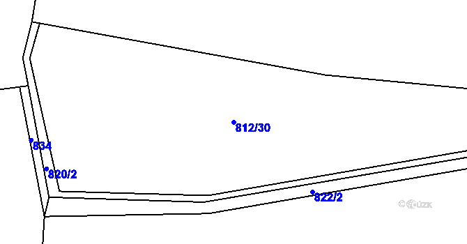 Parcela st. 812/30 v KÚ Husinec, Katastrální mapa