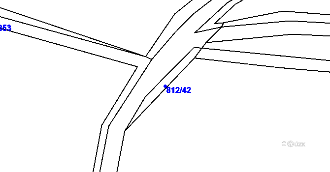 Parcela st. 812/42 v KÚ Husinec, Katastrální mapa