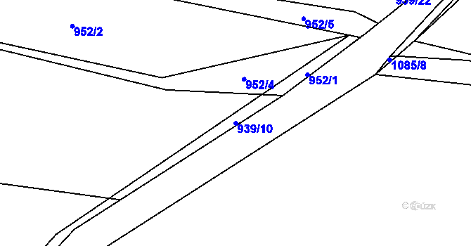Parcela st. 939/10 v KÚ Husinec, Katastrální mapa