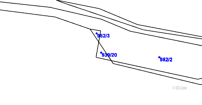 Parcela st. 939/20 v KÚ Husinec, Katastrální mapa