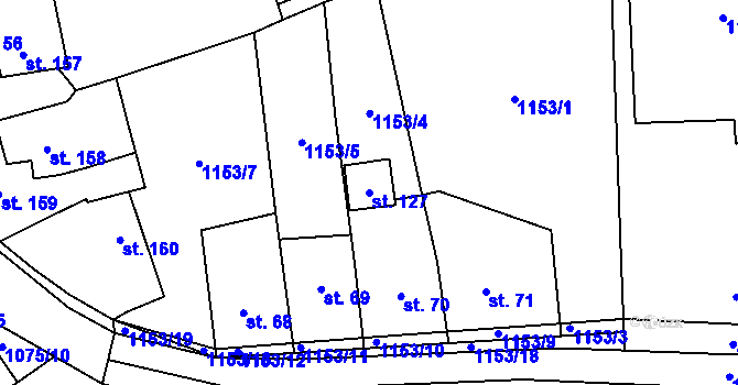 Parcela st. 127 v KÚ Výrov u Husince, Katastrální mapa