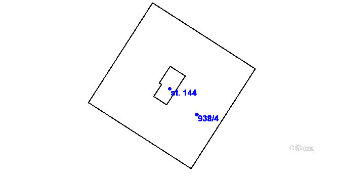 Parcela st. 144 v KÚ Výrov u Husince, Katastrální mapa
