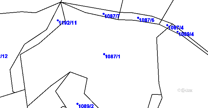 Parcela st. 1087/1 v KÚ Výrov u Husince, Katastrální mapa