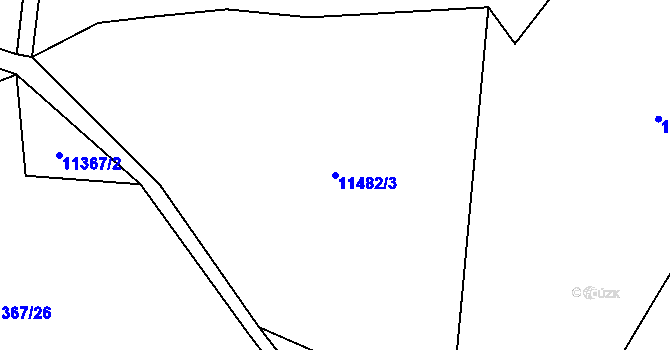 Parcela st. 11482/3 v KÚ Huslenky, Katastrální mapa