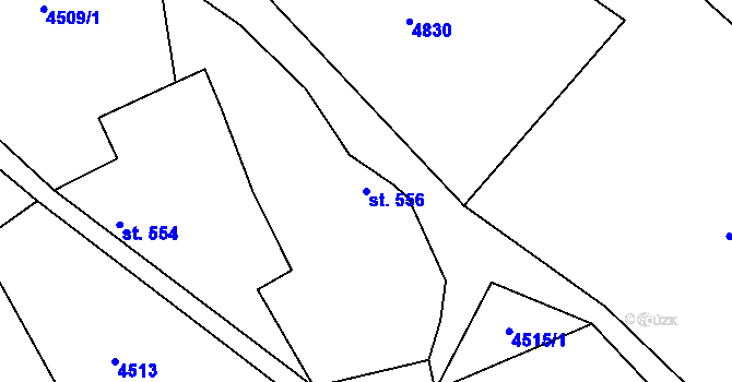 Parcela st. 556 v KÚ Huslenky, Katastrální mapa