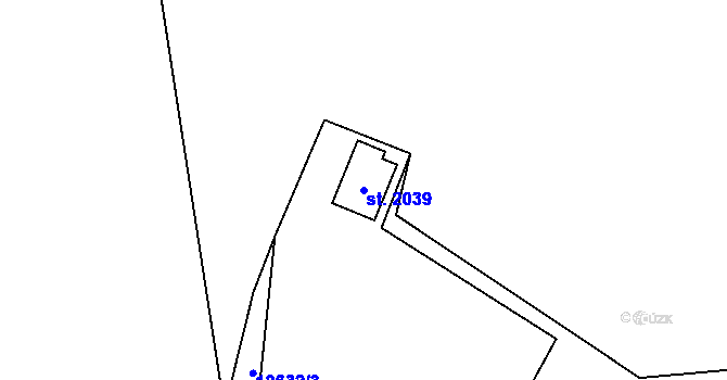 Parcela st. 2039 v KÚ Huslenky, Katastrální mapa