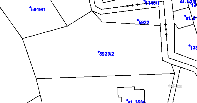 Parcela st. 5923/2 v KÚ Huslenky, Katastrální mapa