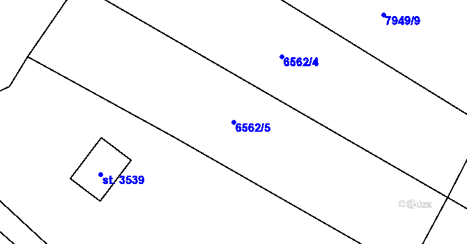 Parcela st. 6562/5 v KÚ Huslenky, Katastrální mapa