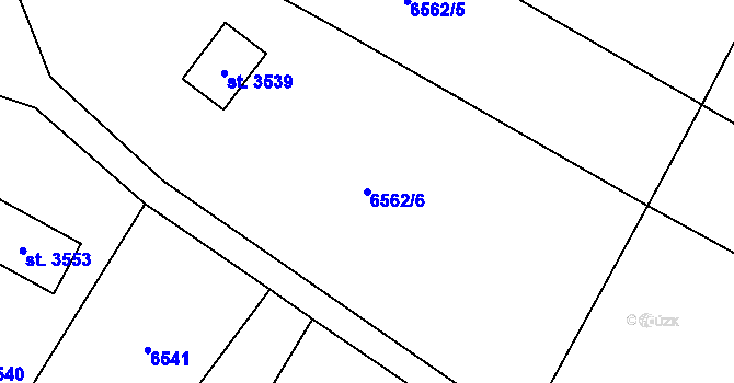 Parcela st. 6562/6 v KÚ Huslenky, Katastrální mapa
