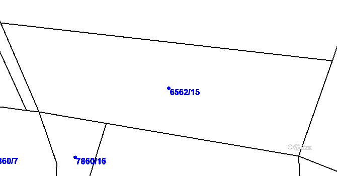 Parcela st. 6562/15 v KÚ Huslenky, Katastrální mapa
