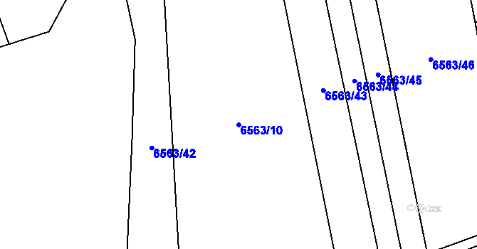 Parcela st. 6563/10 v KÚ Huslenky, Katastrální mapa