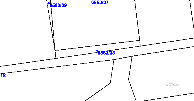 Parcela st. 6563/38 v KÚ Huslenky, Katastrální mapa