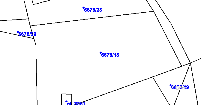 Parcela st. 6675/15 v KÚ Huslenky, Katastrální mapa