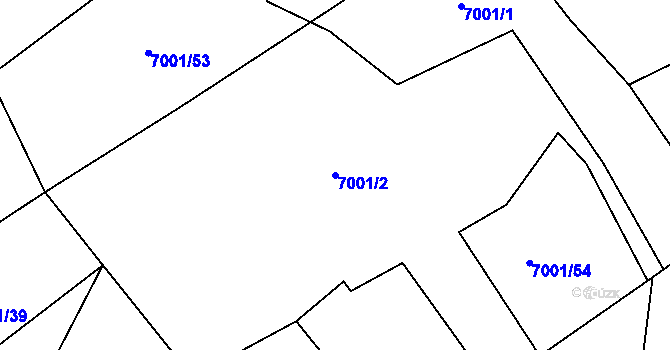Parcela st. 7001/2 v KÚ Huslenky, Katastrální mapa