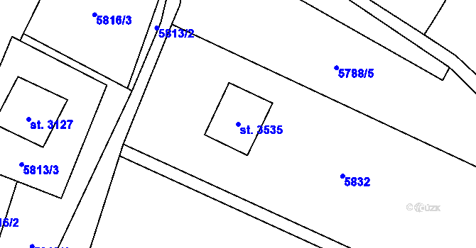 Parcela st. 3535 v KÚ Huslenky, Katastrální mapa