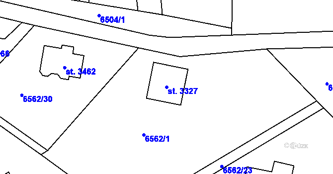 Parcela st. 3327 v KÚ Huslenky, Katastrální mapa